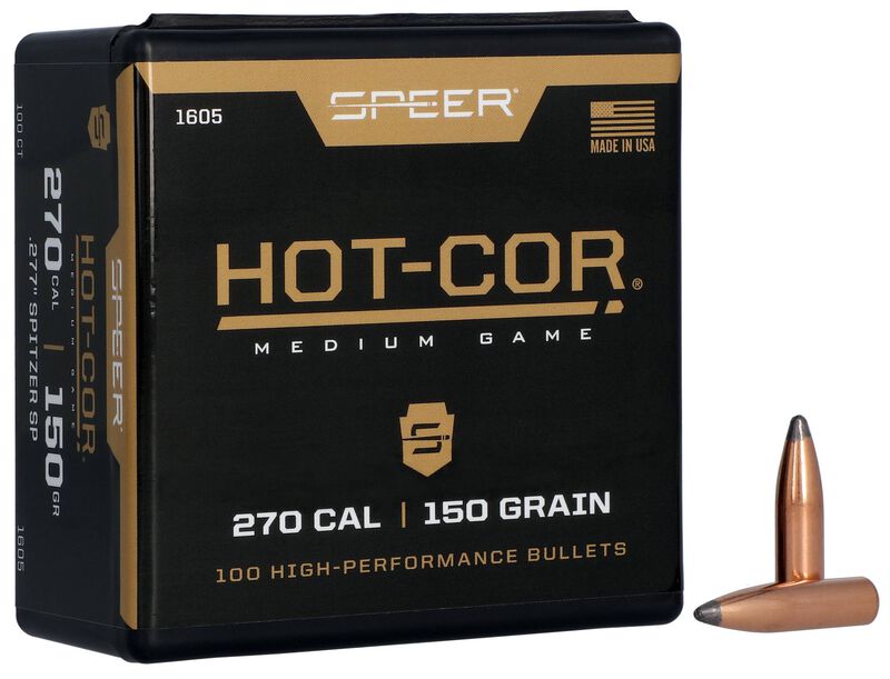 Speer Hot-Cor .277 150 grain rifle bullets, 100 count