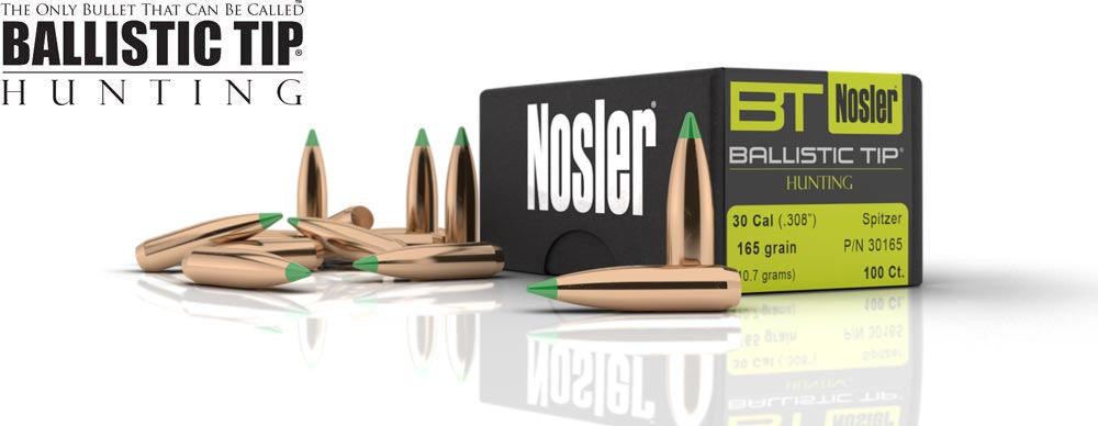 Nosler Ballistic Tip Hunting Bullets 30 Caliber (308 Diameter) 180 Grain Spitzer Box of 50-High Falls Outfitters