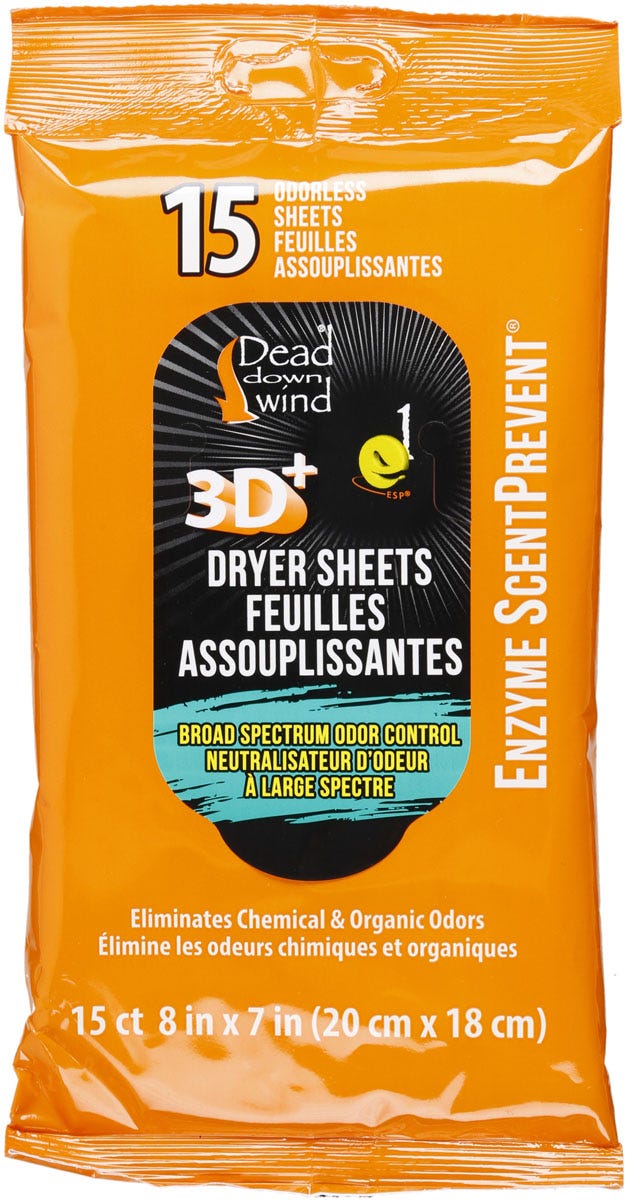 Dead Down Wind Dryer Sheets – Unscented, 15 Count