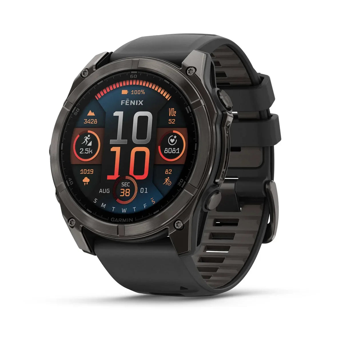 Garmin fēnix 8 – 51 mm AMOLED Sapphire Carbon Gray DLC Titanium with Black / Pebble Gray
