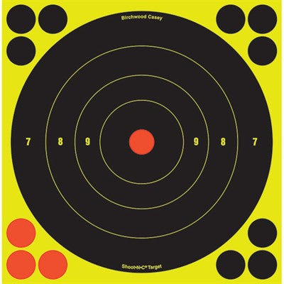 Birchwood Casey Shoot-N-C TQ4-6 Target 8 Round Bullseye 6/Pack 34805-6-High Falls Outfitters