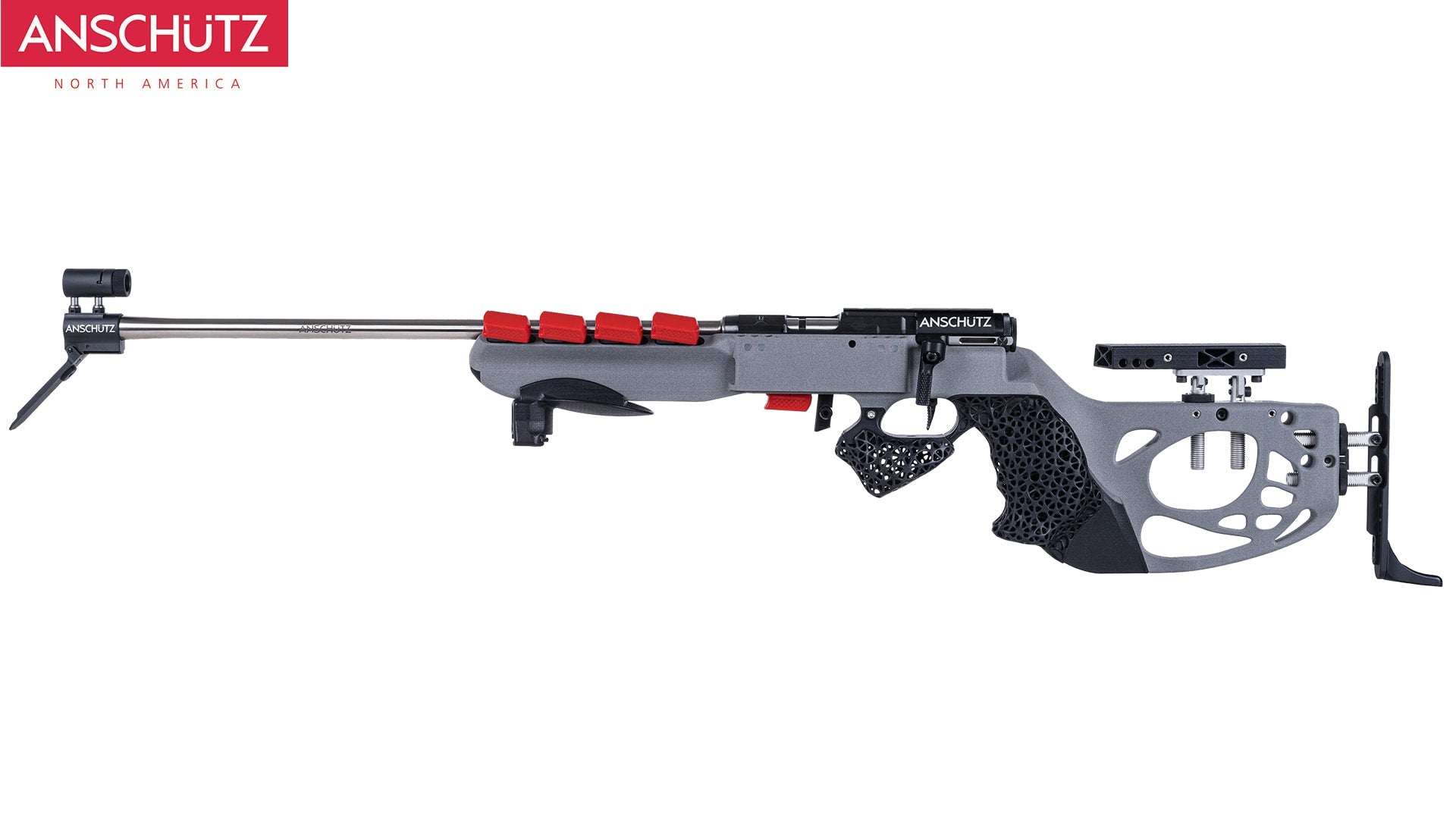 ANSCHÜTZ 1827L F BIONIC Gray/Black Medium Grip .22 LR 550mm Left-Hand Rifle