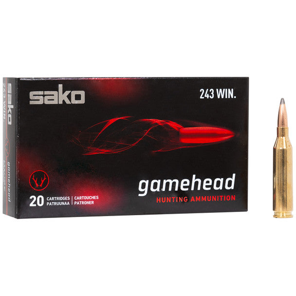 Sako Gamehead .243 Win 100gr Soft Point Ammunition – 20 Rounds
