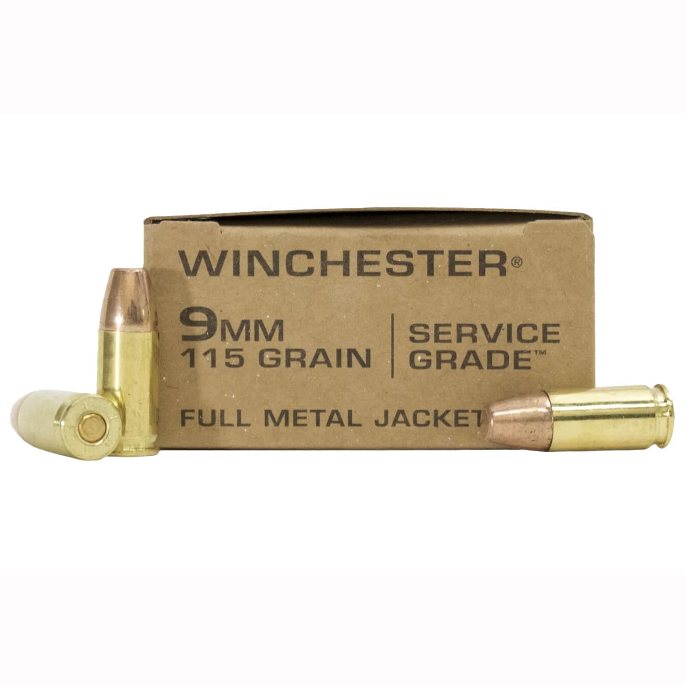 Winchester Service Grade 9mm Luger 115gr FMJ Ammunition - 50 Rounds