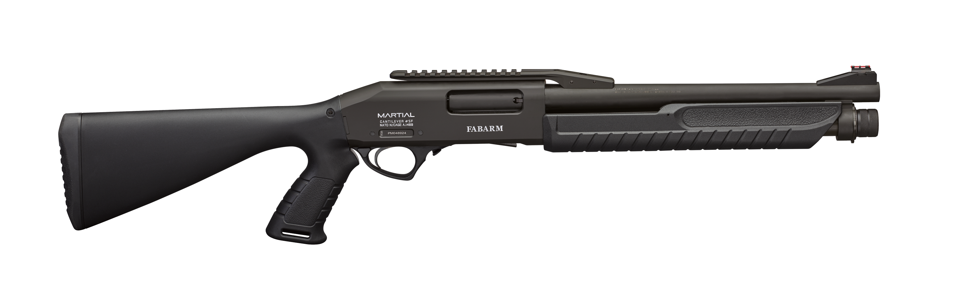 Fabarm Martial Cantilever AB 12 Gauge 14" Pump-Action Shotgun - Armor Black