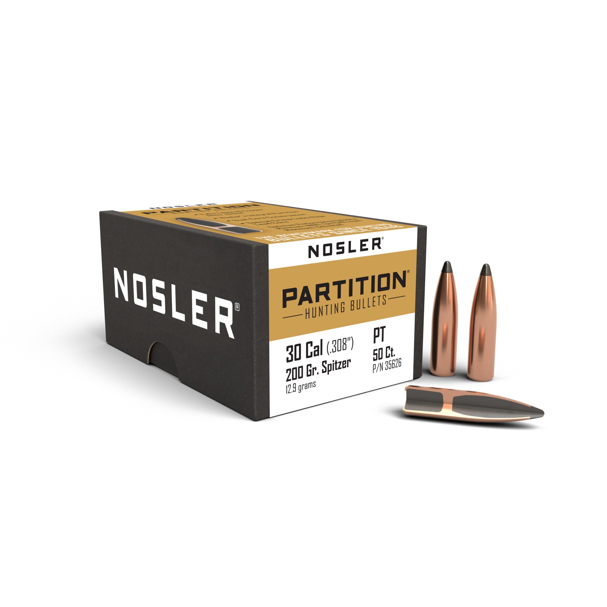 Nosler 35626 Partition Rifle Bullet .30 Caliber 200gr 50ct