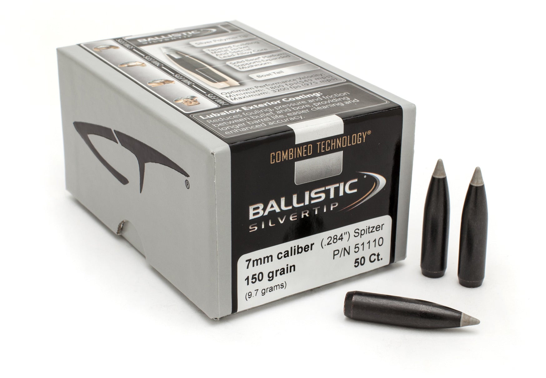 Nosler 51110 Ballistic Silvertip 7mm .284 150 GR Spitzer Point 50 Box