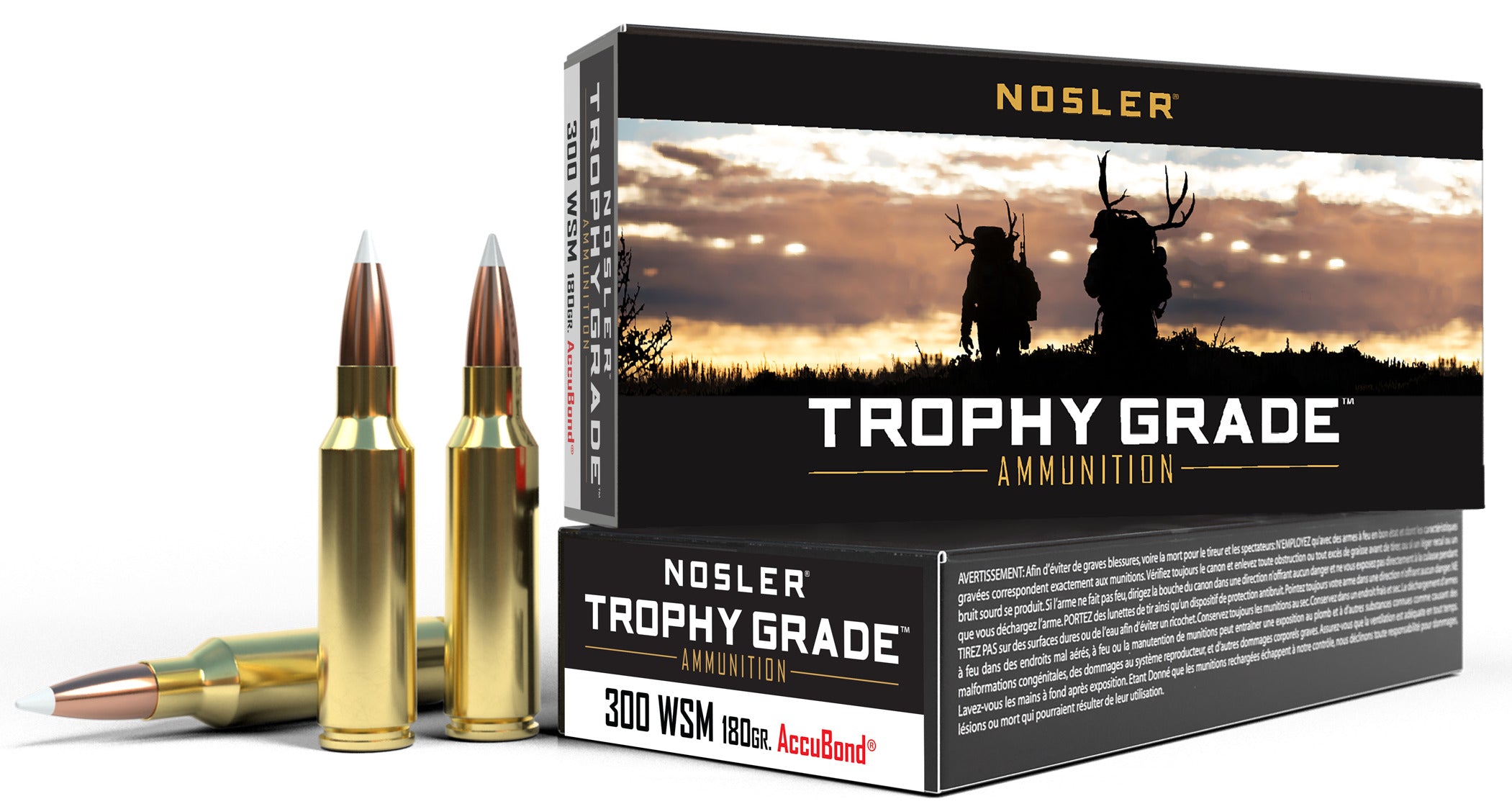 Nosler 60063 Trophy Grade Rifle Ammo, 300 WSM 180gr AccuBond (20 ct)