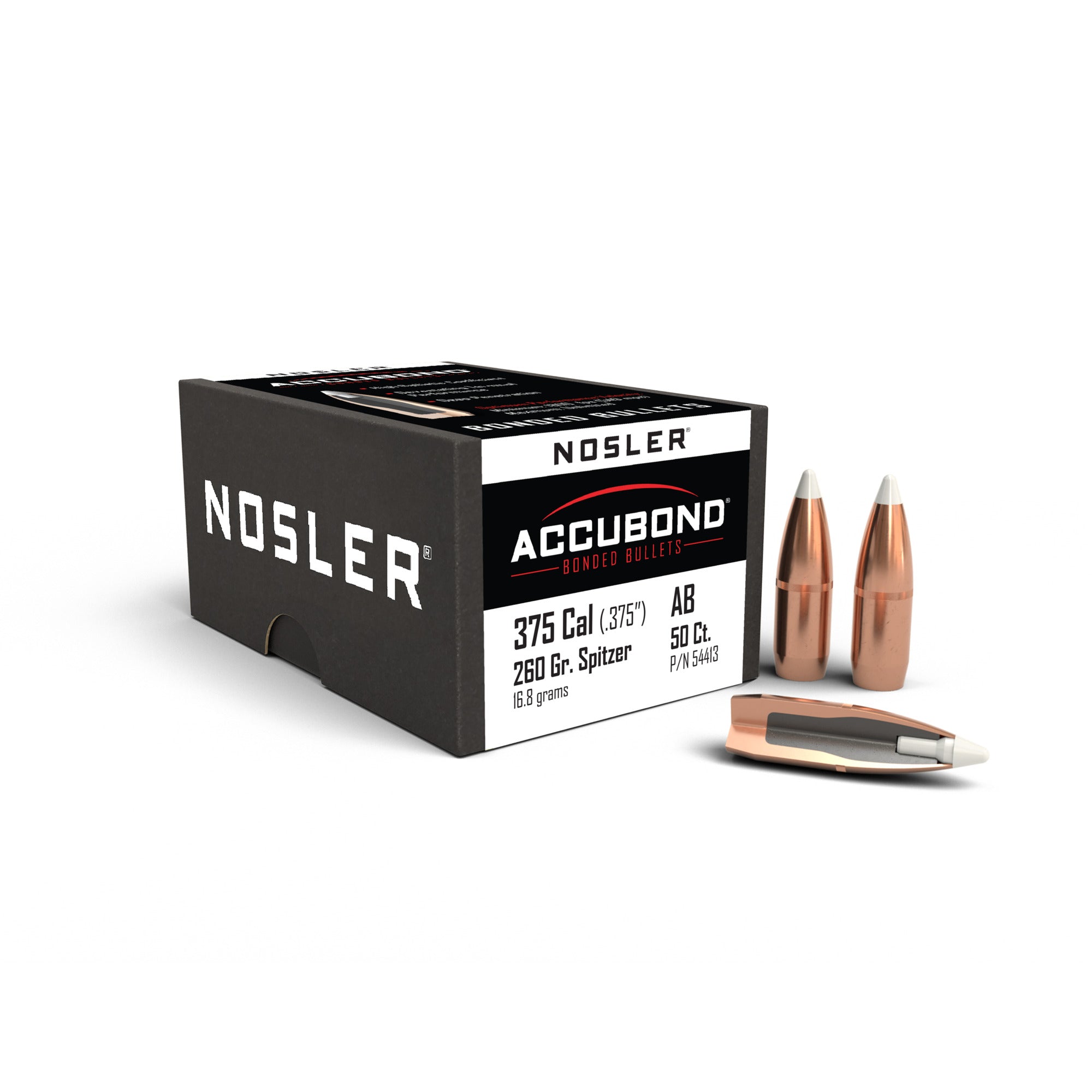 Nosler 54413 AccuBond Rifle Bullet .375 Caliber 260gr 50ct