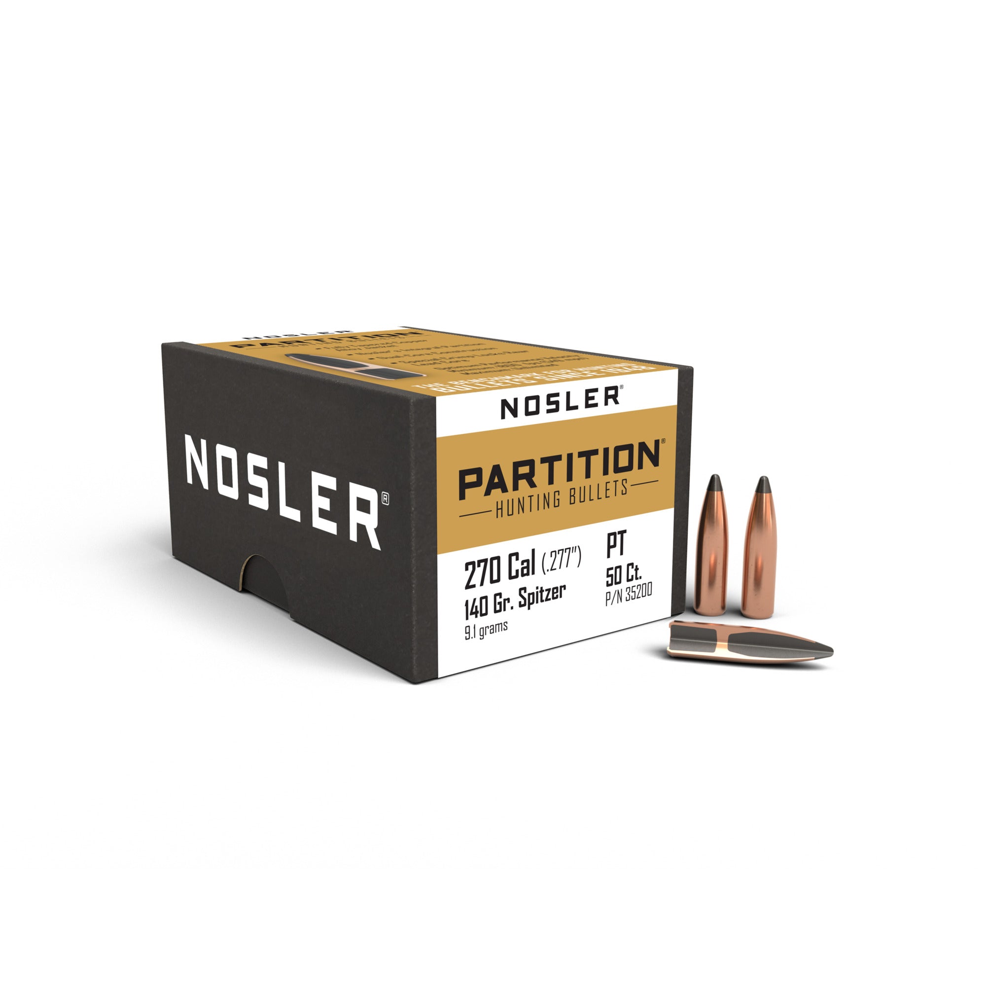 Nosler 35200 Partition Rifle Bullet .270 Caliber 140gr 50ct