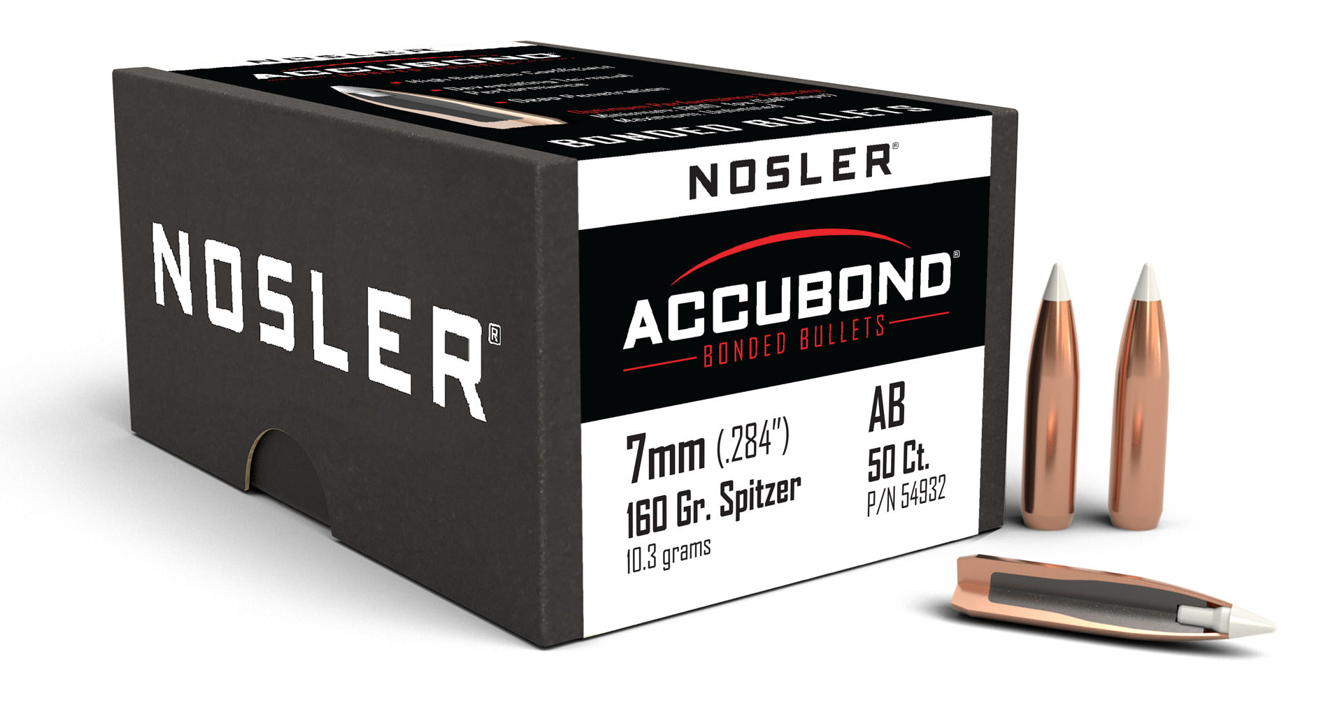Nosler 54932 AccuBond Rifle Bullet 7mm 160gr 50ct