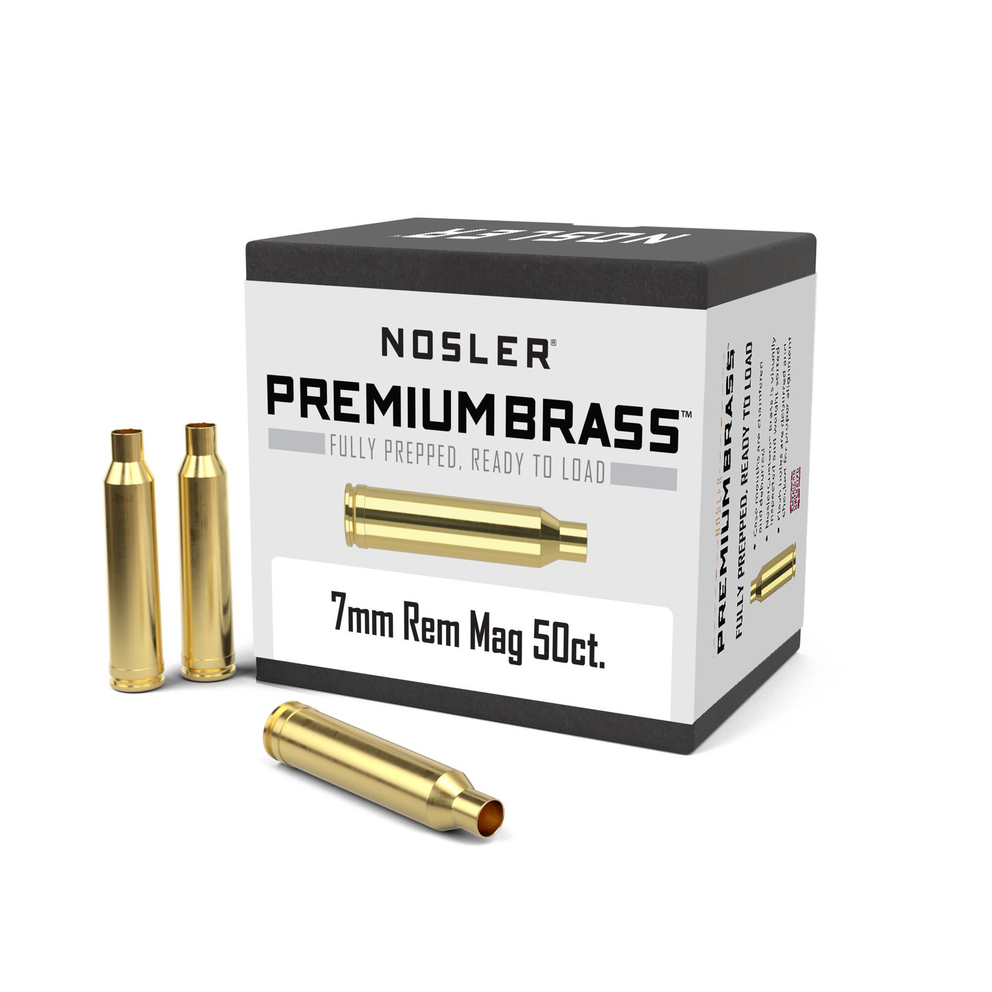 Nosler 10185 Centerfire Rifle 7mm Rem Mag Brass 50 per Box