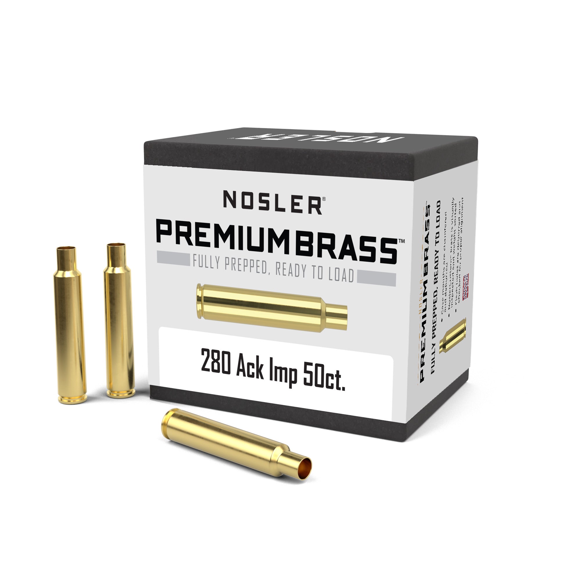 Nosler - 10175 - 280 Ackley Improved - Fully Prepped Brass - 40° Shoulder - 50ct