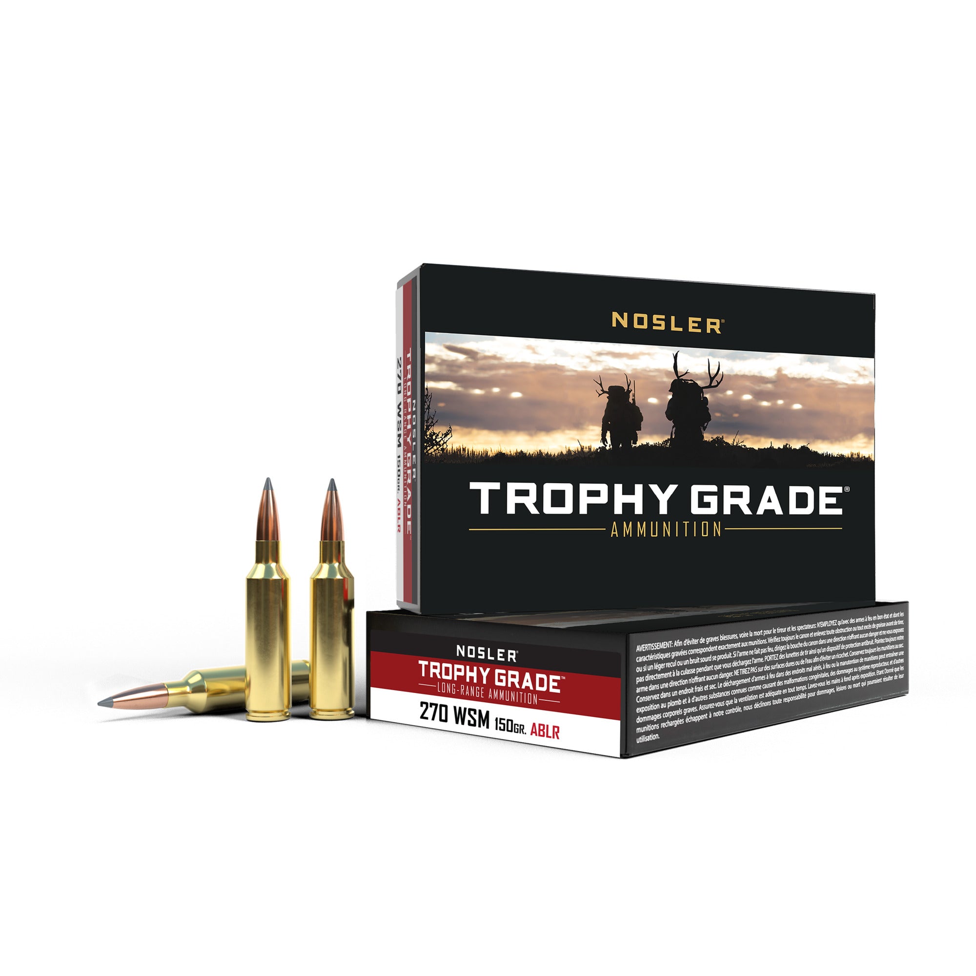 Nosler 60114 Trophy Grade Long Range Rifle Ammo, 270 WSM 150gr - 20 ct