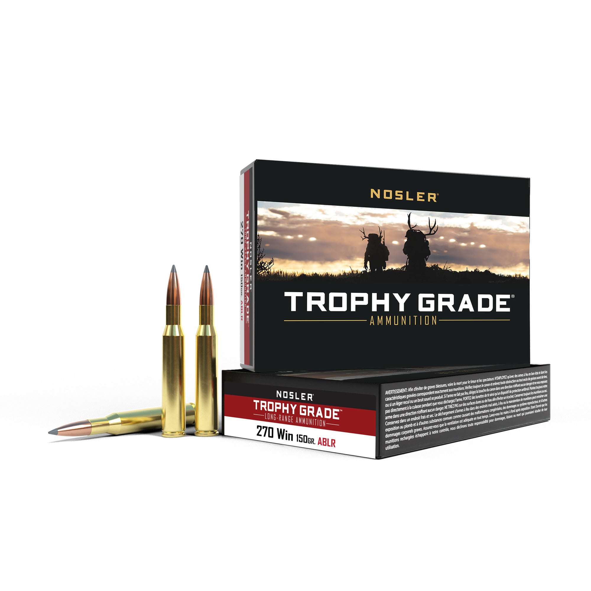 Nosler 60125 Trophy Grade Long Range Rifle Ammo, 270 Win. 150gr