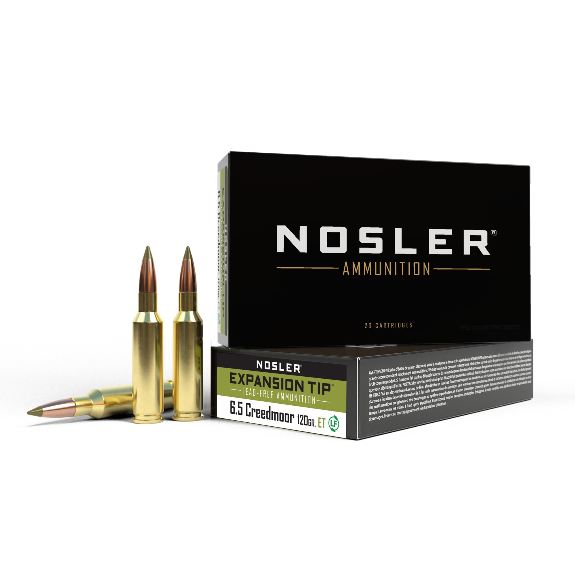 Nosler 6.5mm Creedmoor 120 Grain E-Tip Brass Cased Centerfire Rifle Ammo 20 Rounds 40398