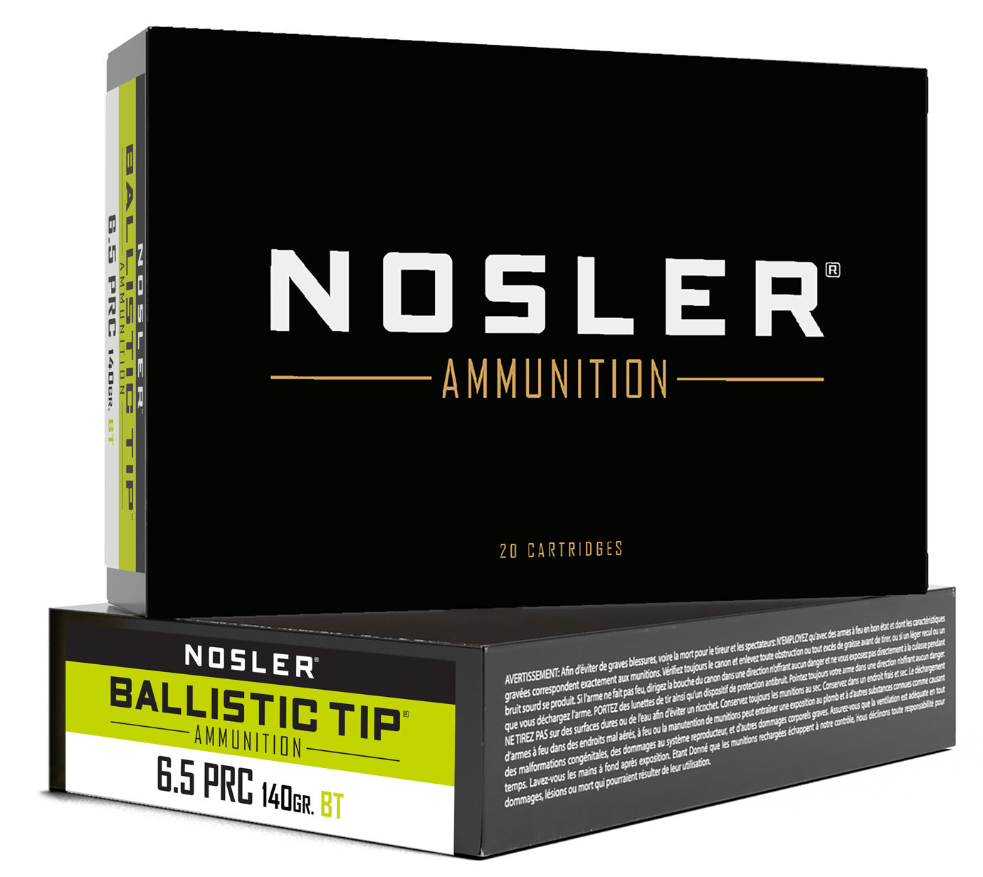 Nosler 43457 BT Ballistic Tip Rifle Ammo, 6.5 PRC 140gr 20 Rnd Boxes