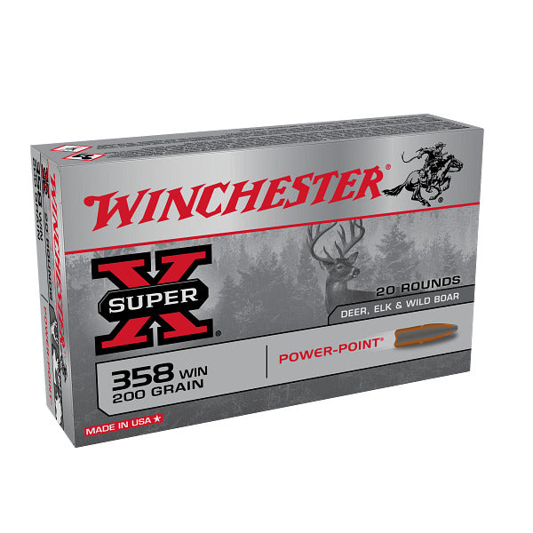 Winchester Power Point Brass .358 Win 200 Grain 20-Rounds PP