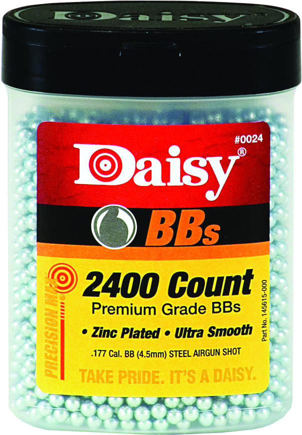 Daisy Premium Grade .177 Cal, 5.1 Grains, Zinc Plated BBs, 2400ct 0.177