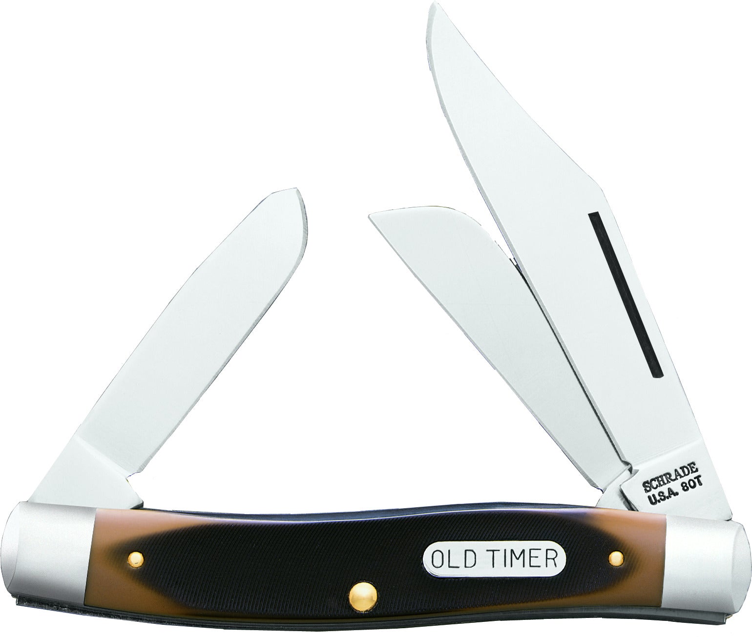 Old Timer Senior Folding Pocket Knife. 3-Blade, 3.9" Closed