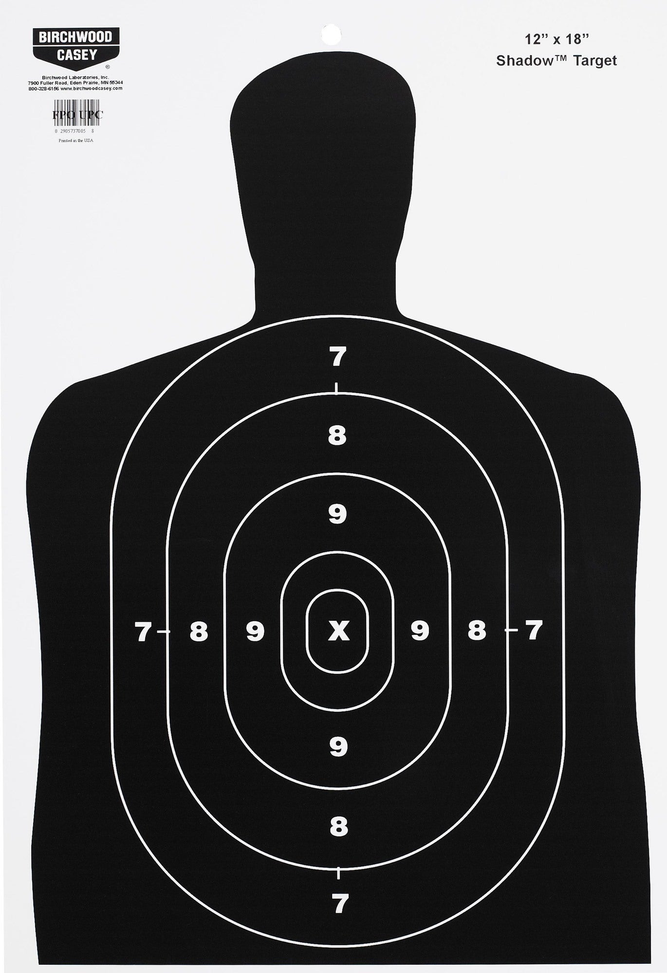 Birchwood Casey Eze-Scorer 12"x18" BC-27 Paper Target Indoor/Outdoor, White, 10 Pack