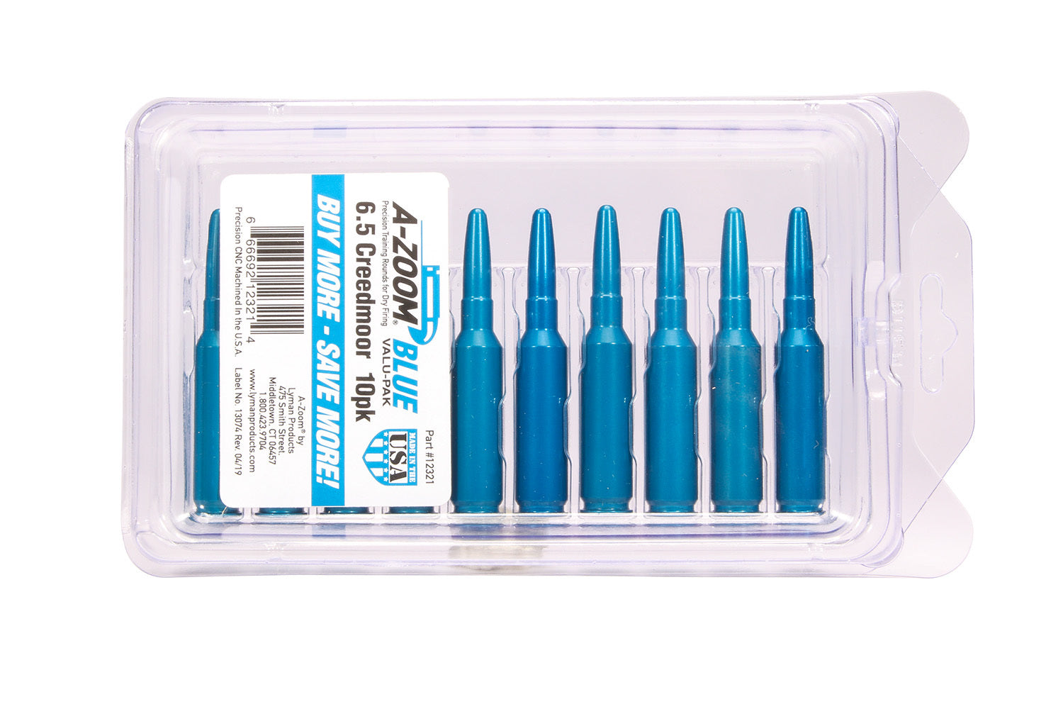 A-Zoom Snap Caps - 6.5 Creedmoor, Blue, 10pk
