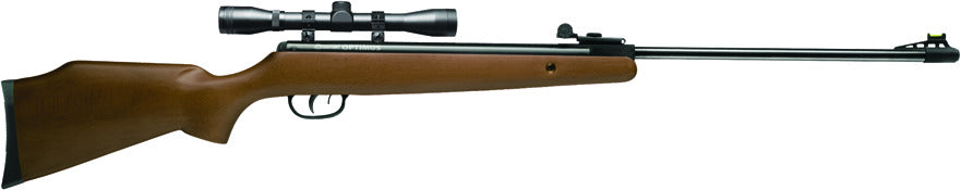 Crosman CO1K77X Optimus Break Barrel Pump Pellet Rifle 4x32mm Scope 177 Cal Hardwood Stock 1000 FPS
