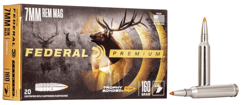 Federal Premium Ammunition Cal.7mm Rem Mag 160 Gr Trophy Bonded Tip