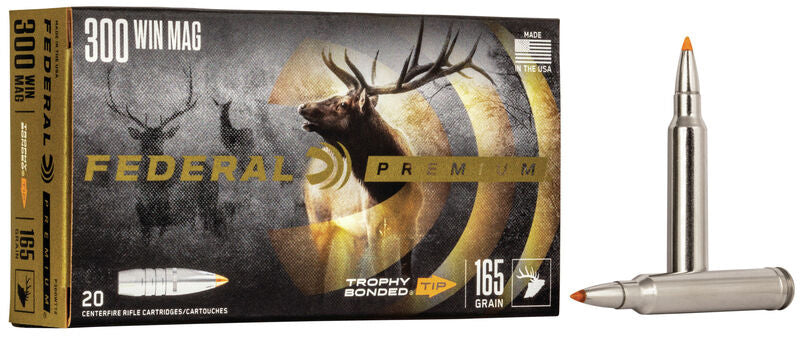 Federal Premium Vital-Shok Nickel Plated Brass .300 Win Mag 165 Gr Trophy Bonded Tip 20 Rounds per Box