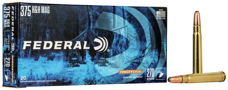 Federal 375A Power-Shok Rifle Ammo 375 H&H MAG, SP, 270 Grains, 2690 fps
