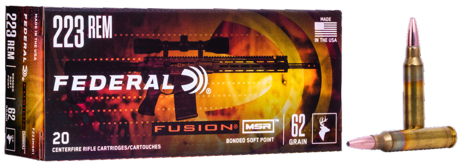 Federal Fusion MSR, .223 Remington, SP, 62 Grain, 20 Rounds