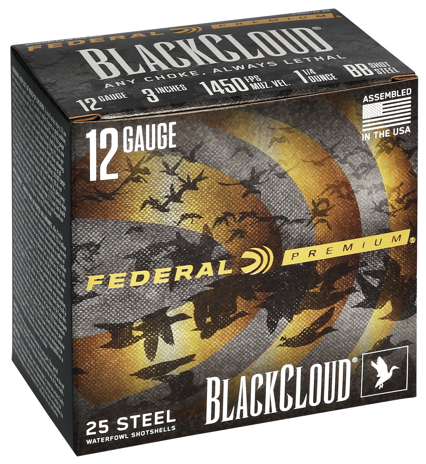 Federal PWBX142 BB Black Cloud Waterfowl Shotshell 12 GA 3 114oz BB 25 Rnd per Box