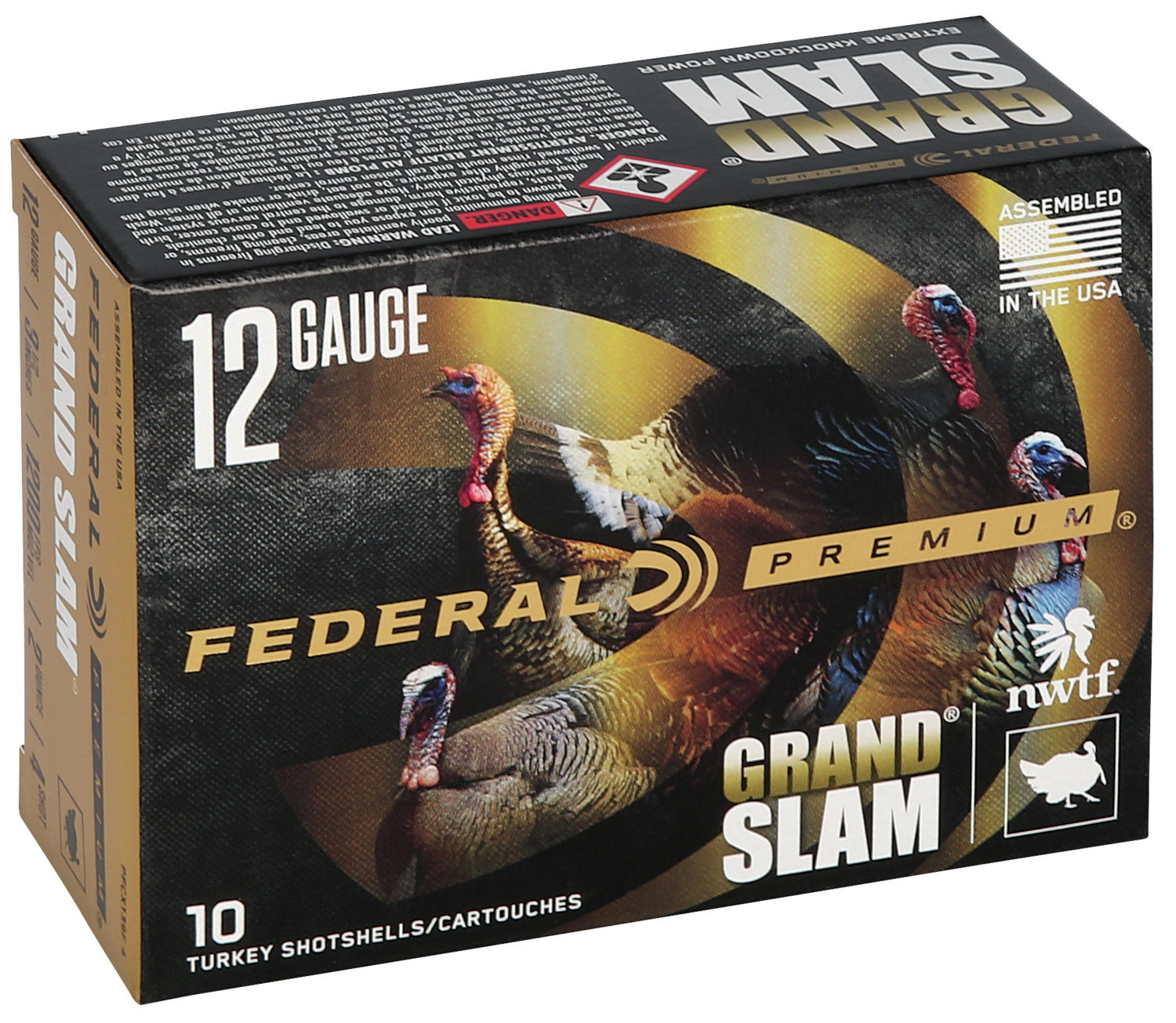 Federal Grand Slam 12 Gauge Ammunition 10 Rounds 3-1/2 Length #4 Copper Plated Lead 2 Ounce FlightControl Flex Wad 1200fps