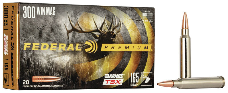 Federal Premium BARNES TSX .300 Winchester Magnum 165 Grain Barnes Triple-Shock X Centerfire Rifle Ammo 20 Rounds P300WR