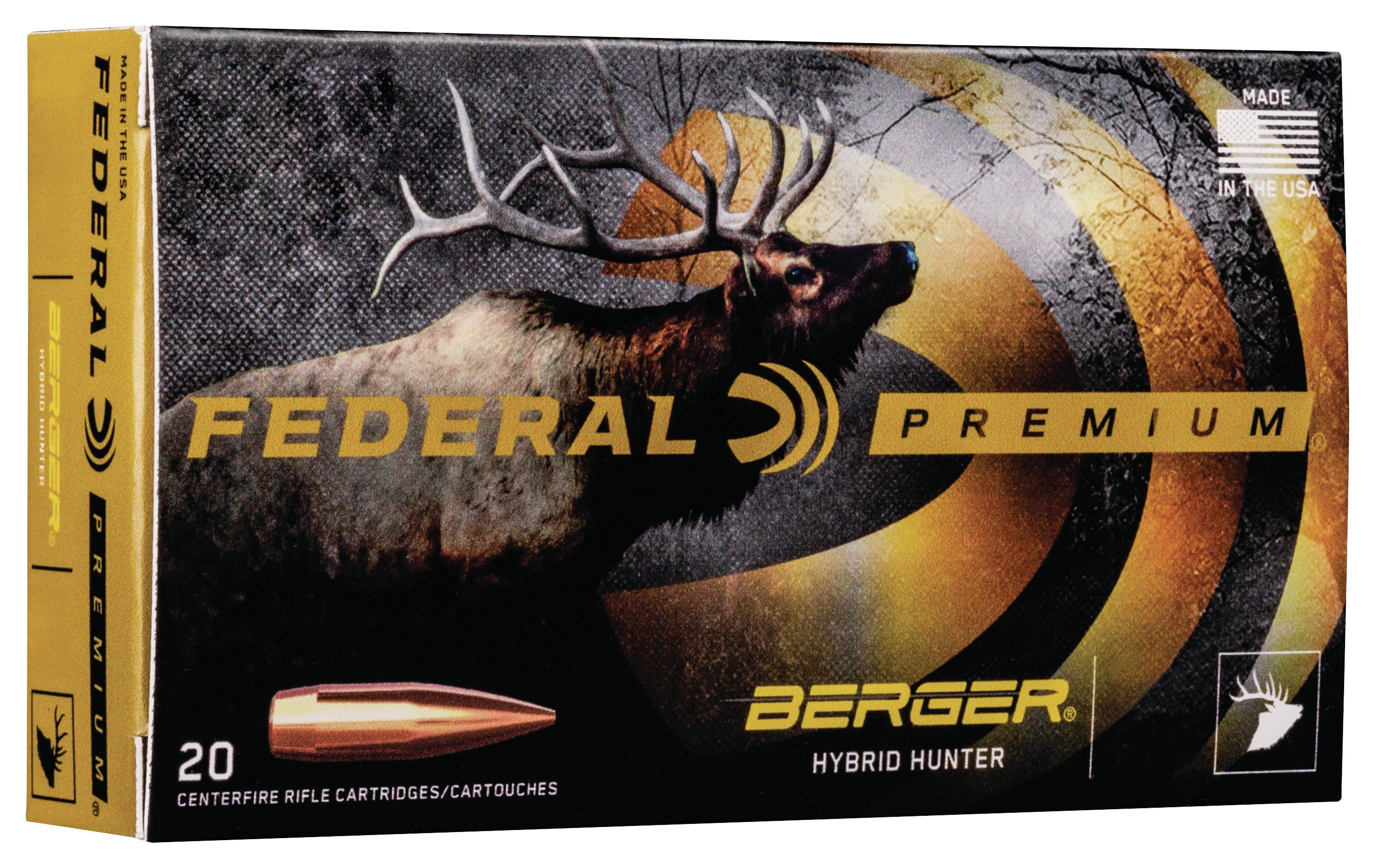 Federal P243BCH1 Premium Berger Hybrid Hunter Rifle Ammo 243 WIN 95 Grains 3050fps 20 Boxed