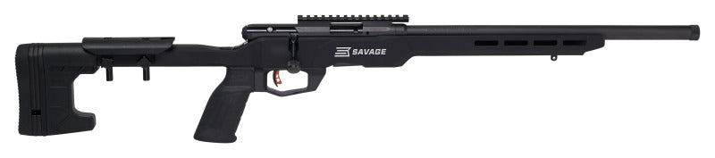 Savage B22 AVNS-SR Precision .22 LR Bolt Action Rimfire Rifle 18 Heavy Threaded Barrel 10 Rounds with Picatinny Rail Aluminum MDT Chassis Black Finish