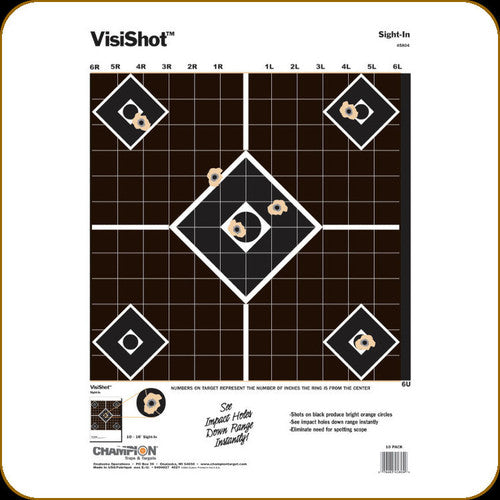 Champion VisiShot Sight-In Target – 18" x 13", 10 Pack