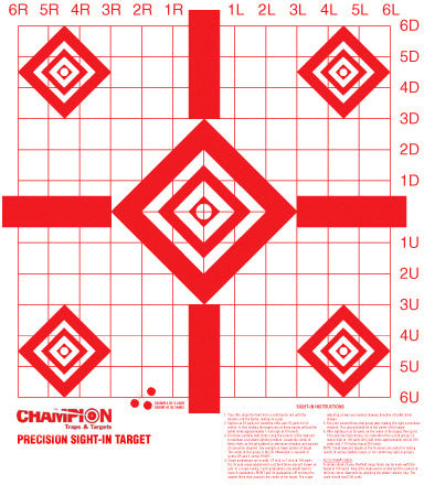 Champion 47387 Redfield Style Precision Sight-In Target, 16"x16", 100 pack