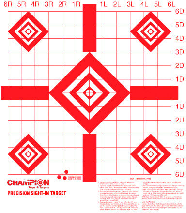Champion 47388 Redfield Style Precision Sight-In Target, 16"x16", 10 pack