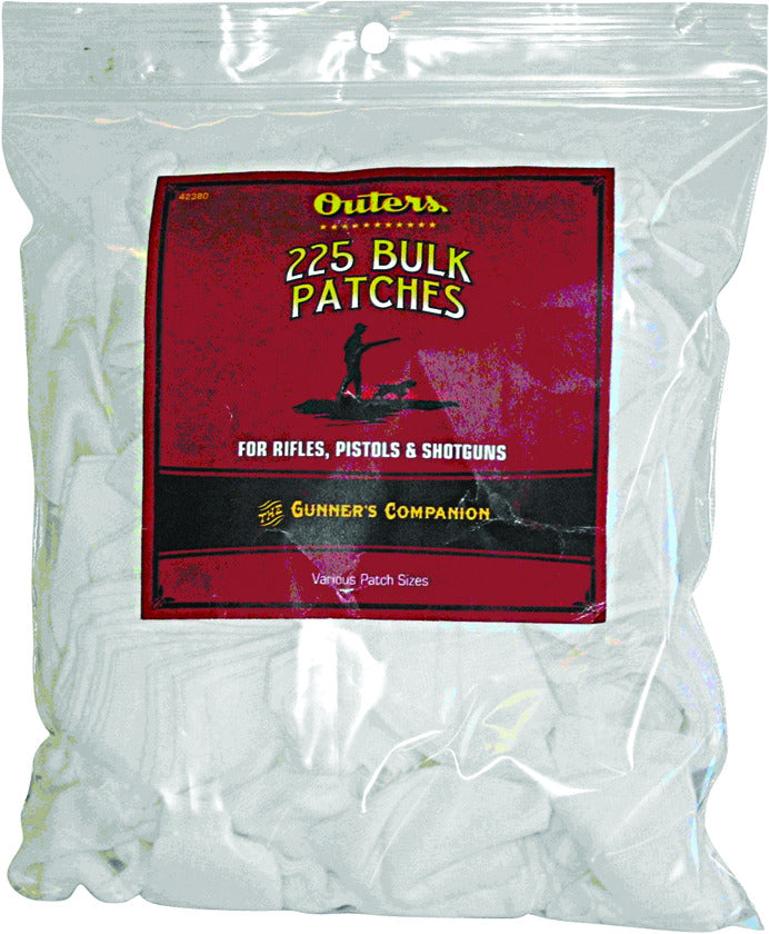Outers .23-.28 Caliber Cotton Cleaning Patches, 250 Count