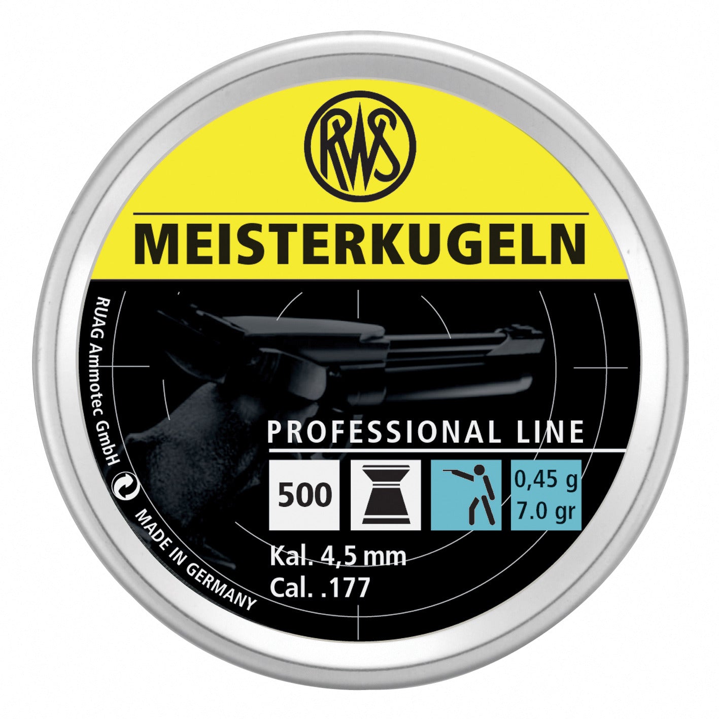 RWS 2315034 Meisterkugeln PISTOL - Professional Line . 177 cal 500 ct 7.0 grain