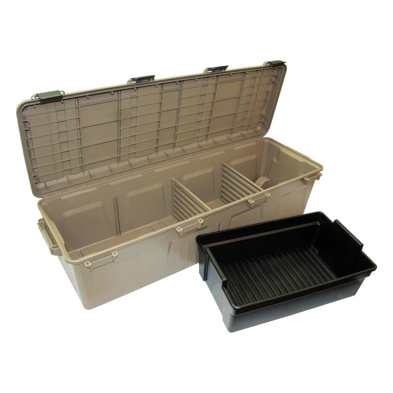MTM Wheeled Mobile Gear Crate W/the Mule Divider and Tray, Dark Earth