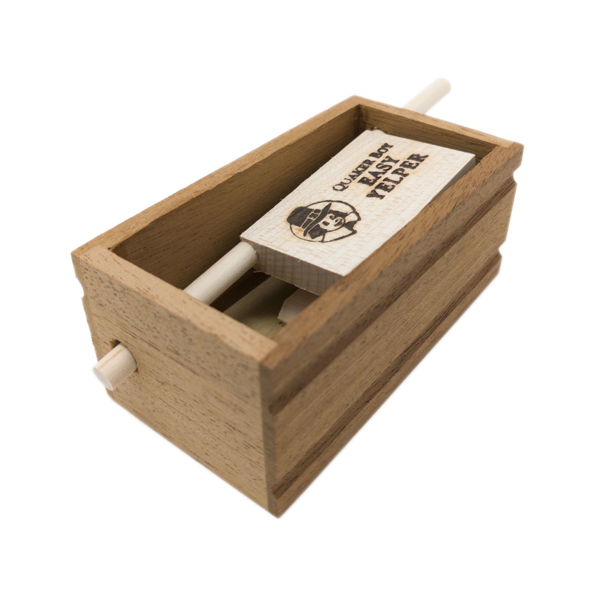 Quaker Boy Easy Yelper Push Button Turkey Box Friction Call - Mahogany/Maple