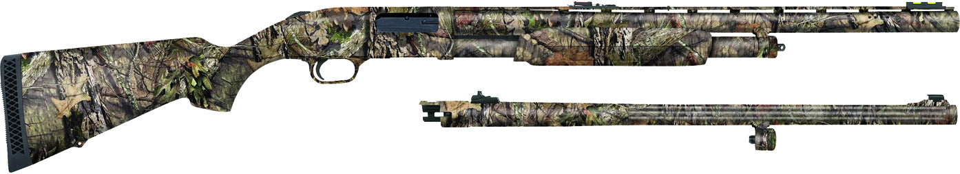 Mossberg 500 Turkey Deer Combo 12 Gauge, 24" Fluted Rifled and Vent Rib Barrels, 5 Round Pump Action, Synthetic Stock, Mossy Oak Break Up Country Camo