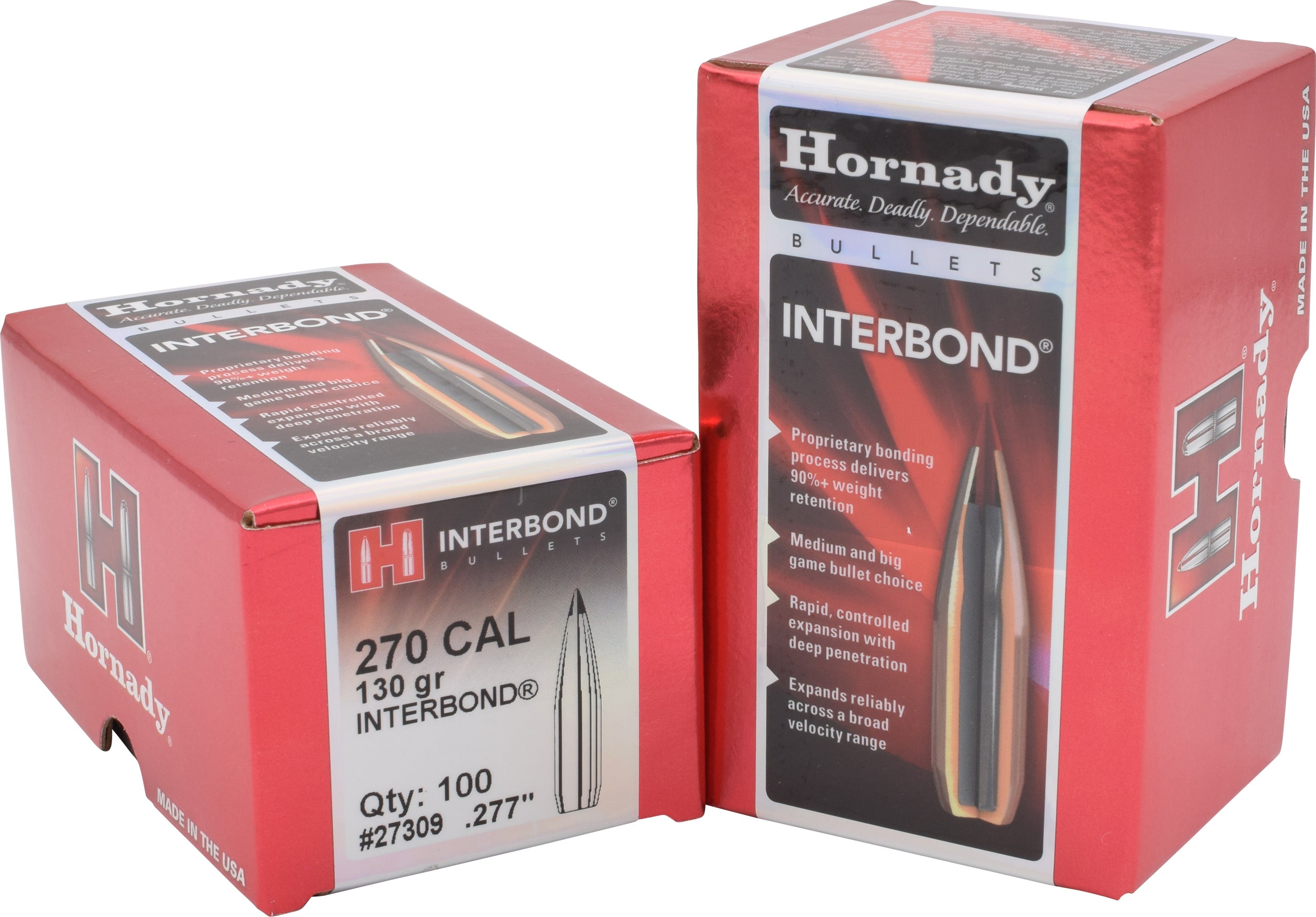 Hornady 2730 Interlock Rifle Bullets 270 .277 130Gr SP 100 ct