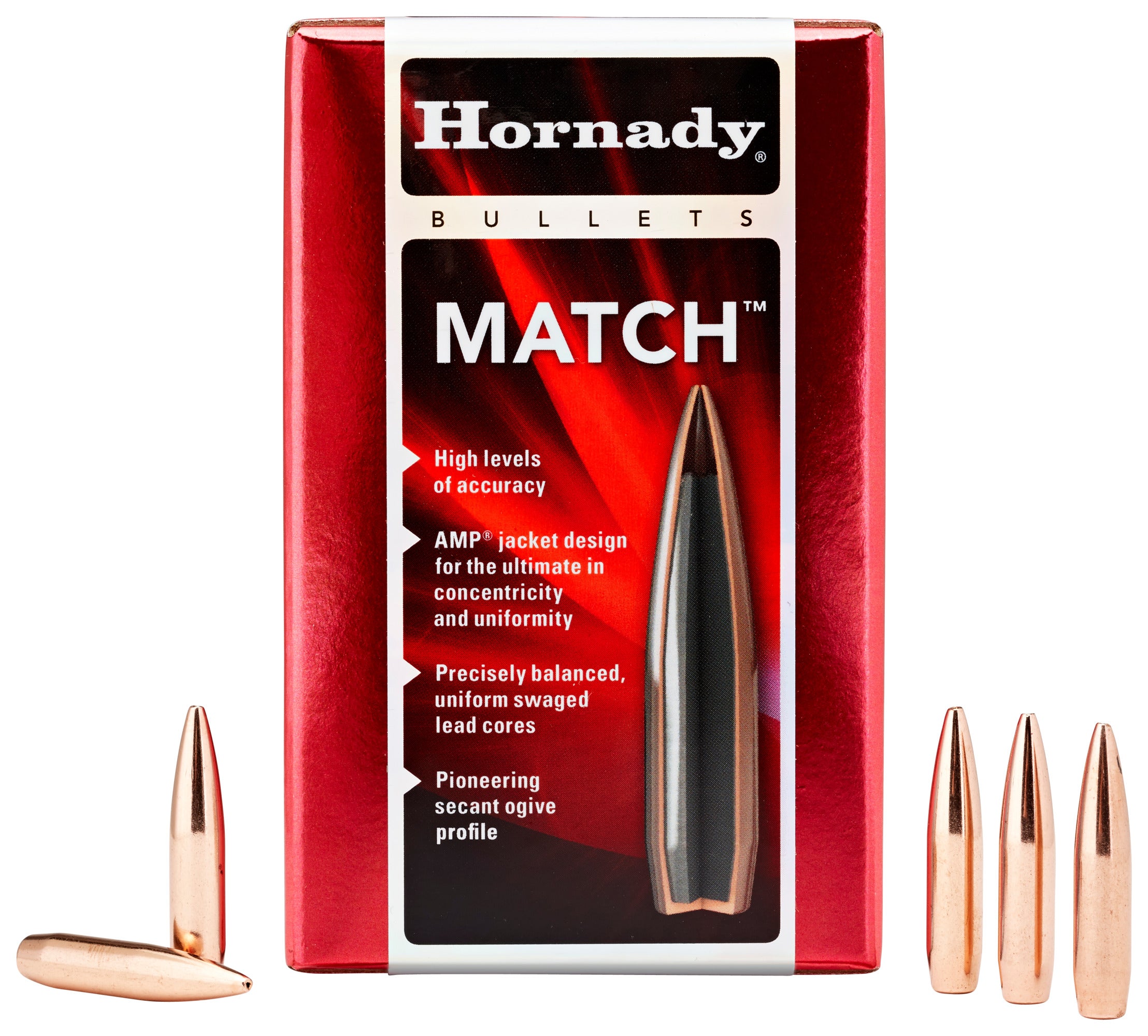 HORNADY 30 CAL 168 GR BTHP MATCH BULLETS - 100 PACK