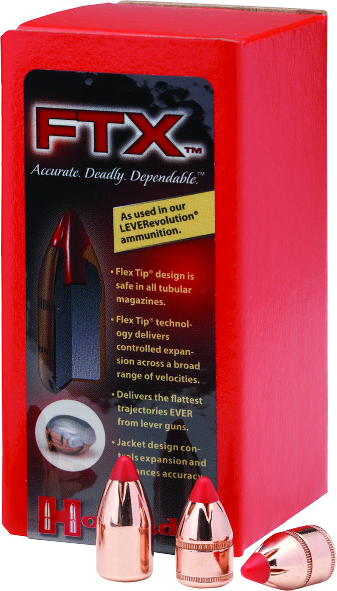 Hornady FTX Projectiles .30 Caliber (30-30 Win) .308 Diameter 160 Grain FTX Polymer Tip Boat Tail Projectile 100 Count