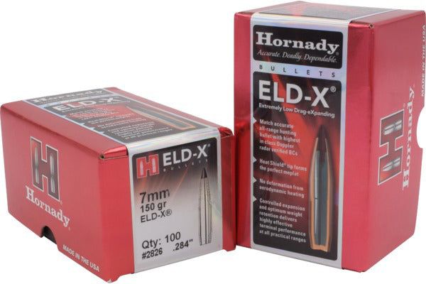 Hornady ELD-X Rifle Bullets 7mm .284 150 Grain, 100ct