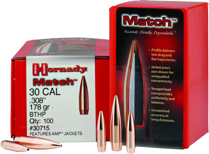 Hornady 30192 Traditional Rifle Bullets 30Cal .308 125Gr HP 100Rnd