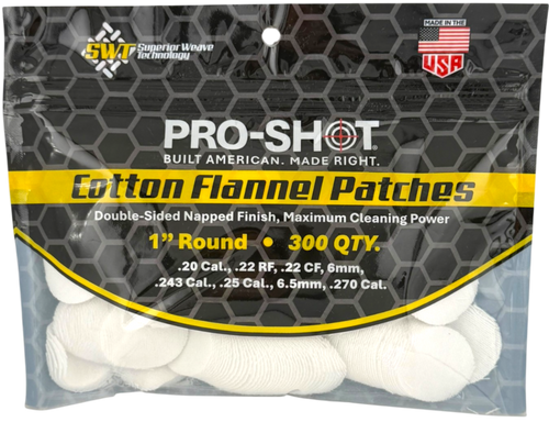 Pro-Shot 1" Round Cleaning Patches - .22-.270 Cal. - 300 Count